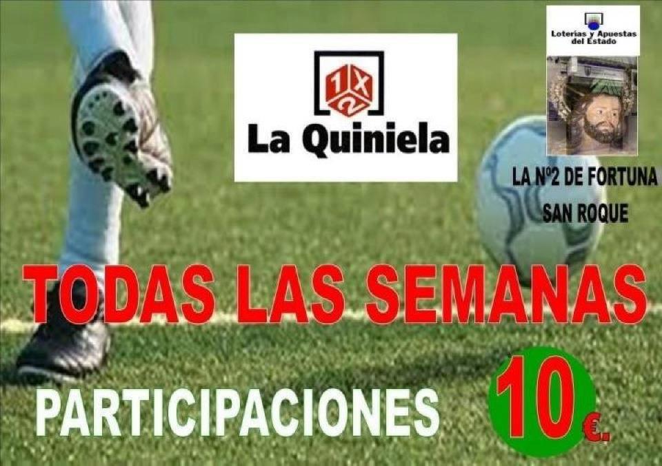 TODAS LAS SEMANAS PARTICIPACIONES DE LA QUINIELA TODAS LAS SEMANAS PARTICIPACIONES DE LA QUINIELA